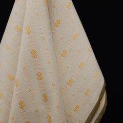 Yarn Dyed | 100% Cotton | Swedish Holiday | Hilde Floral in Goldenrod | Fableism