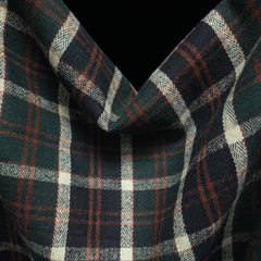 Premium Cotton Flannel | Yarn-Dyed Plaid | Forest Green, Navy & Rust