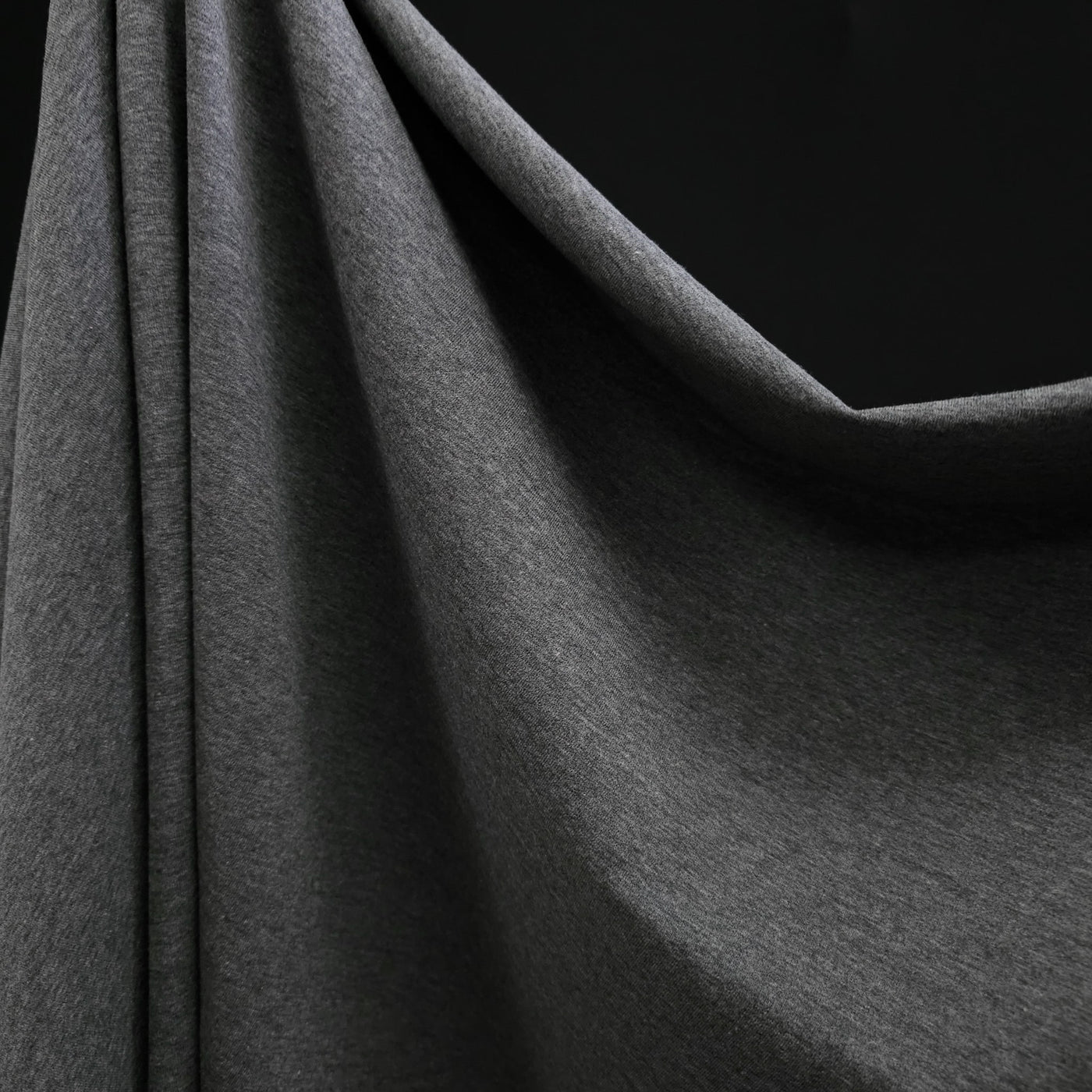 Cotton French Terry | Charcoal | 58 cm | END OF ROLL