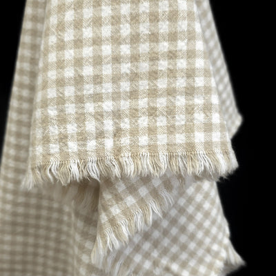 Organic Cotton | Gingham | Yarn Dyed | 5 mm - Natural 