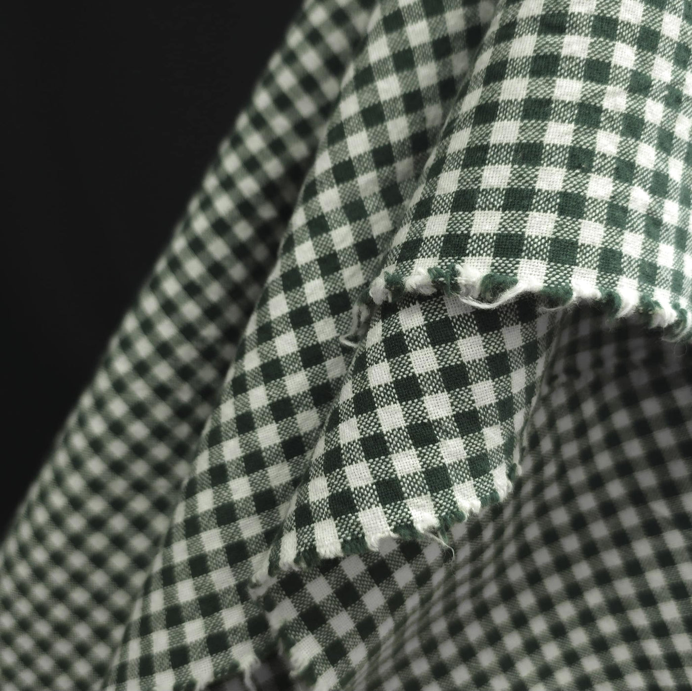 Organic Cotton | Gingham | Yarn Dyed | 5 mm - Pine Tree