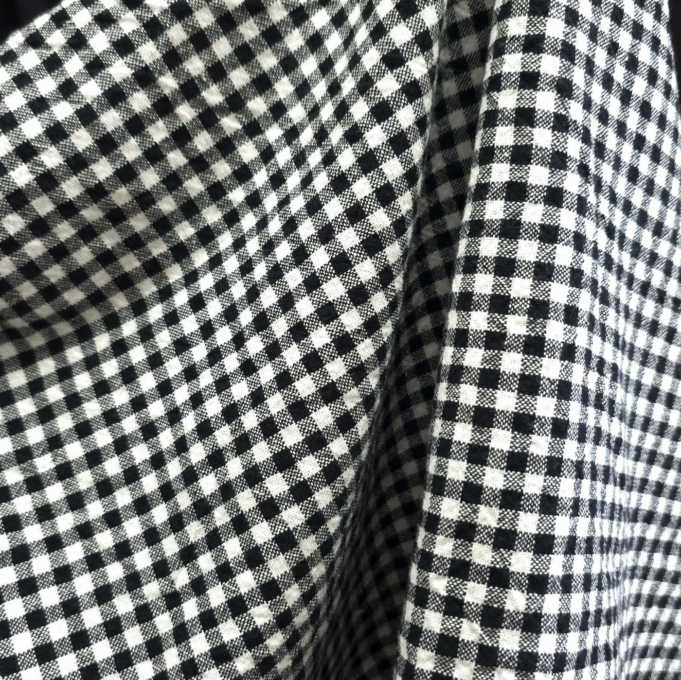 Organic Cotton | Gingham | Yarn Dyed | 5 mm - Black 
