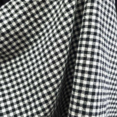 Organic Cotton | Gingham | Yarn Dyed | 5 mm - Black 

