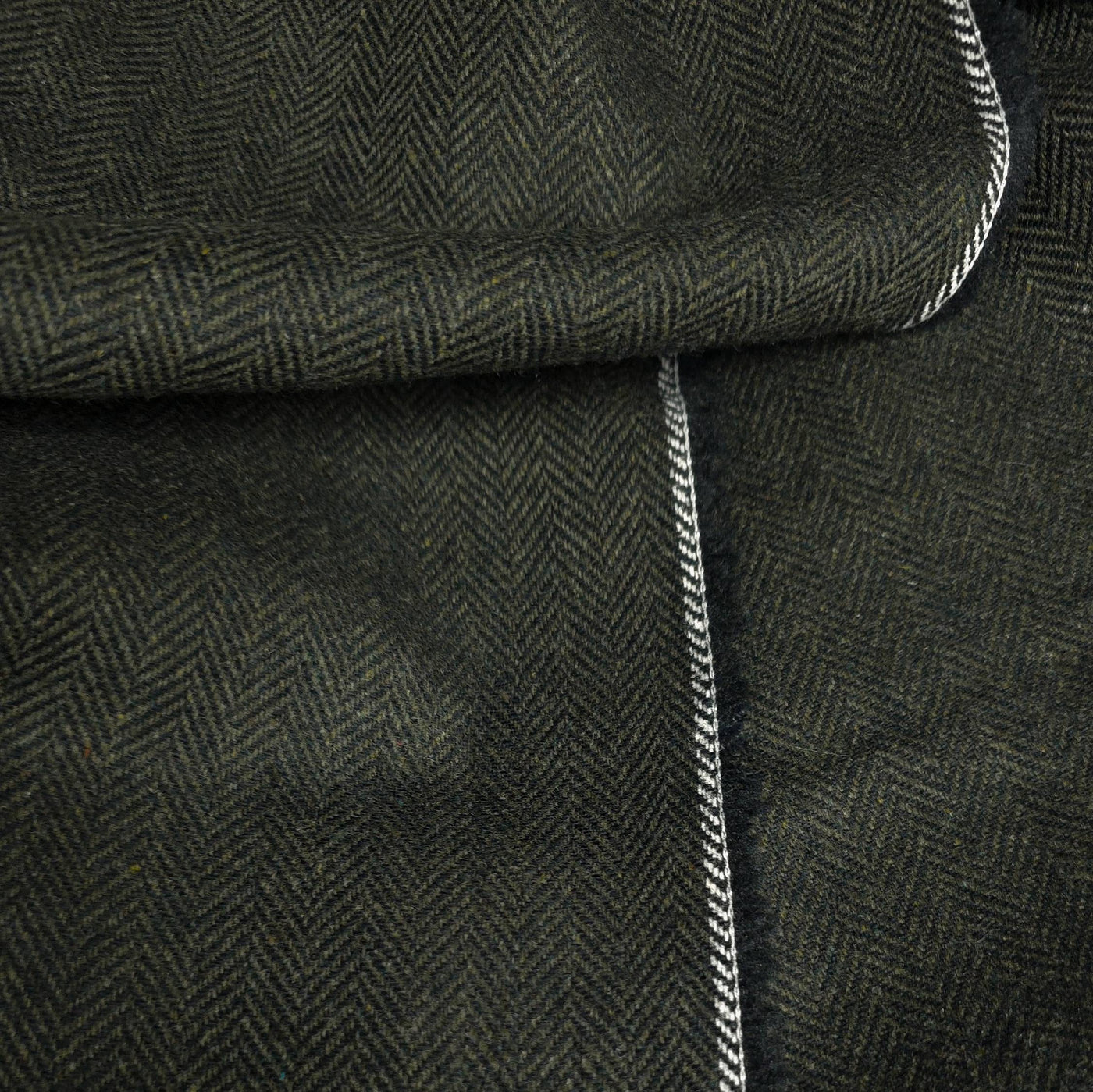 Wool Blend Herringbone | Olive Green 