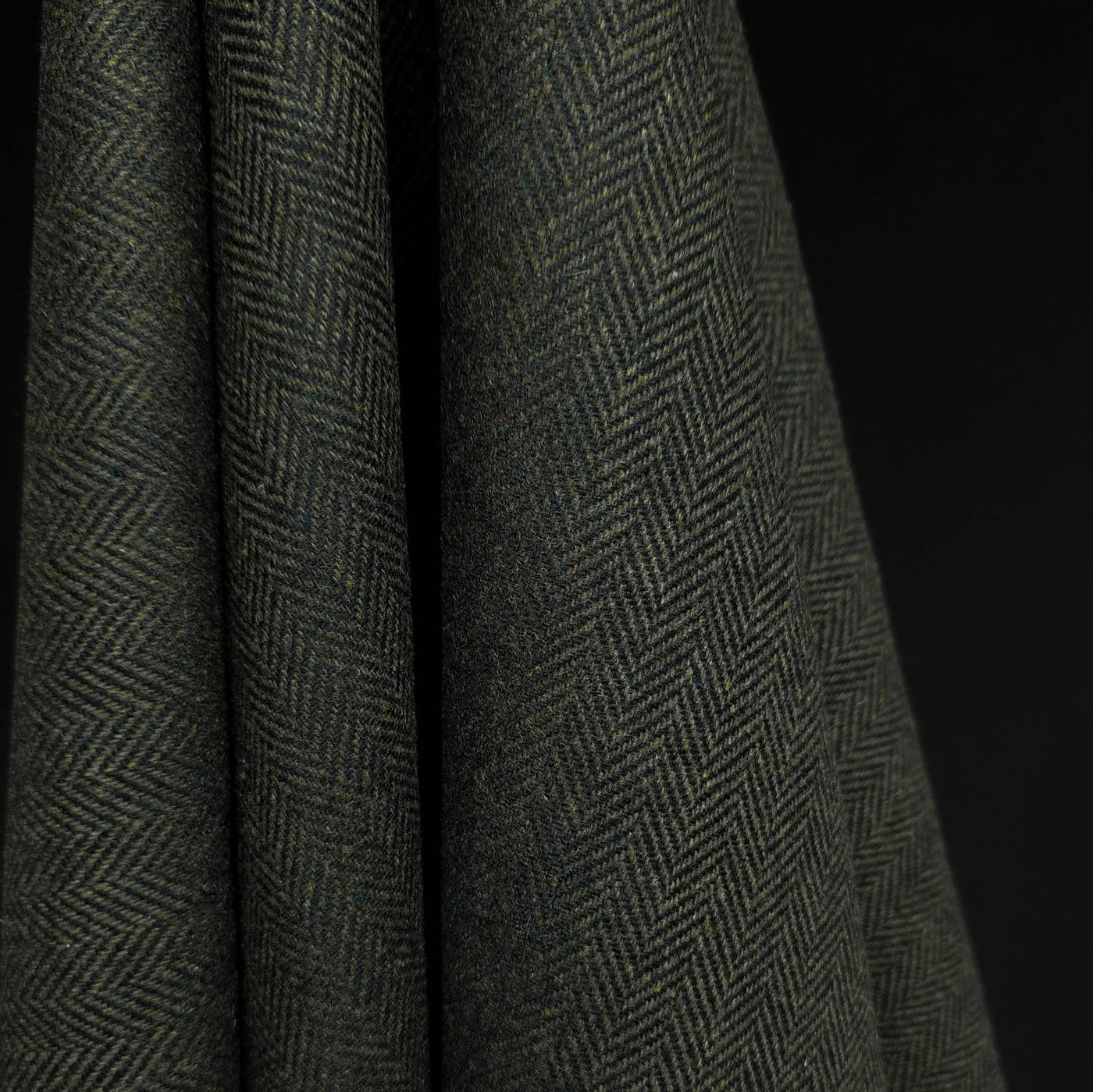 Wool Blend Herringbone | Olive Green 