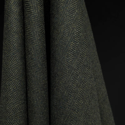 Wool Blend Herringbone | Olive Green 