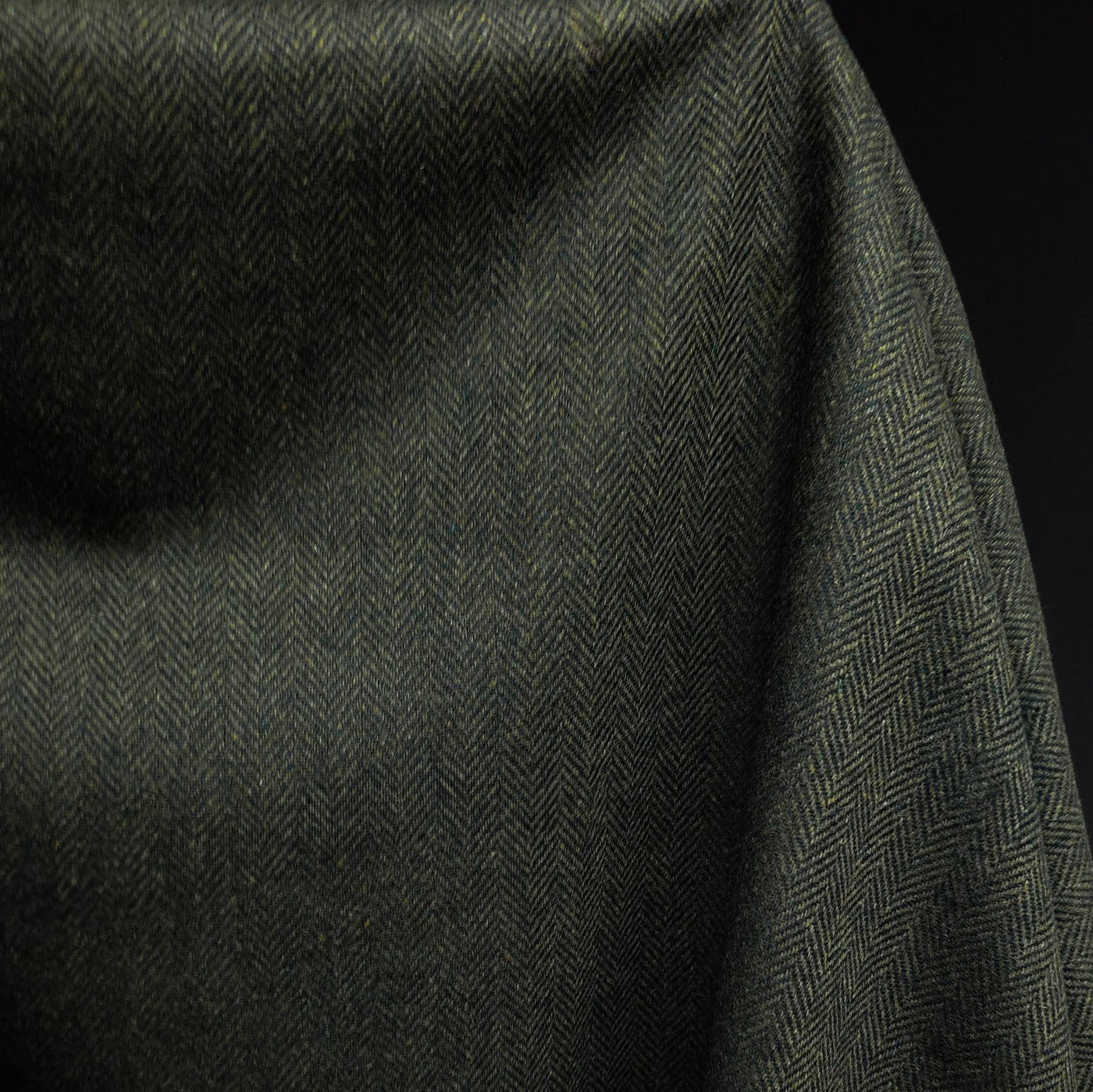 Wool Blend Herringbone | Olive Green 