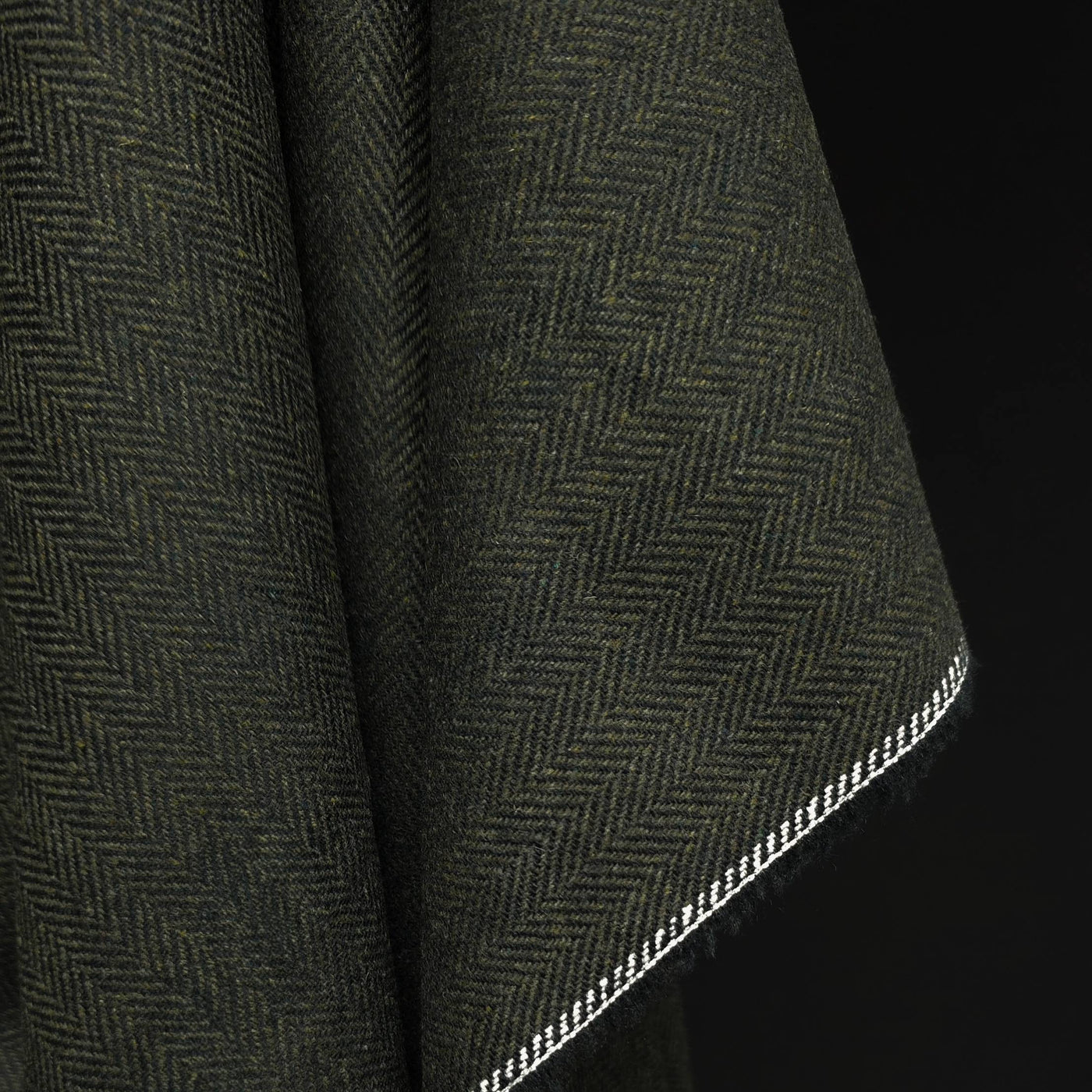 Wool Blend Herringbone | Olive Green 