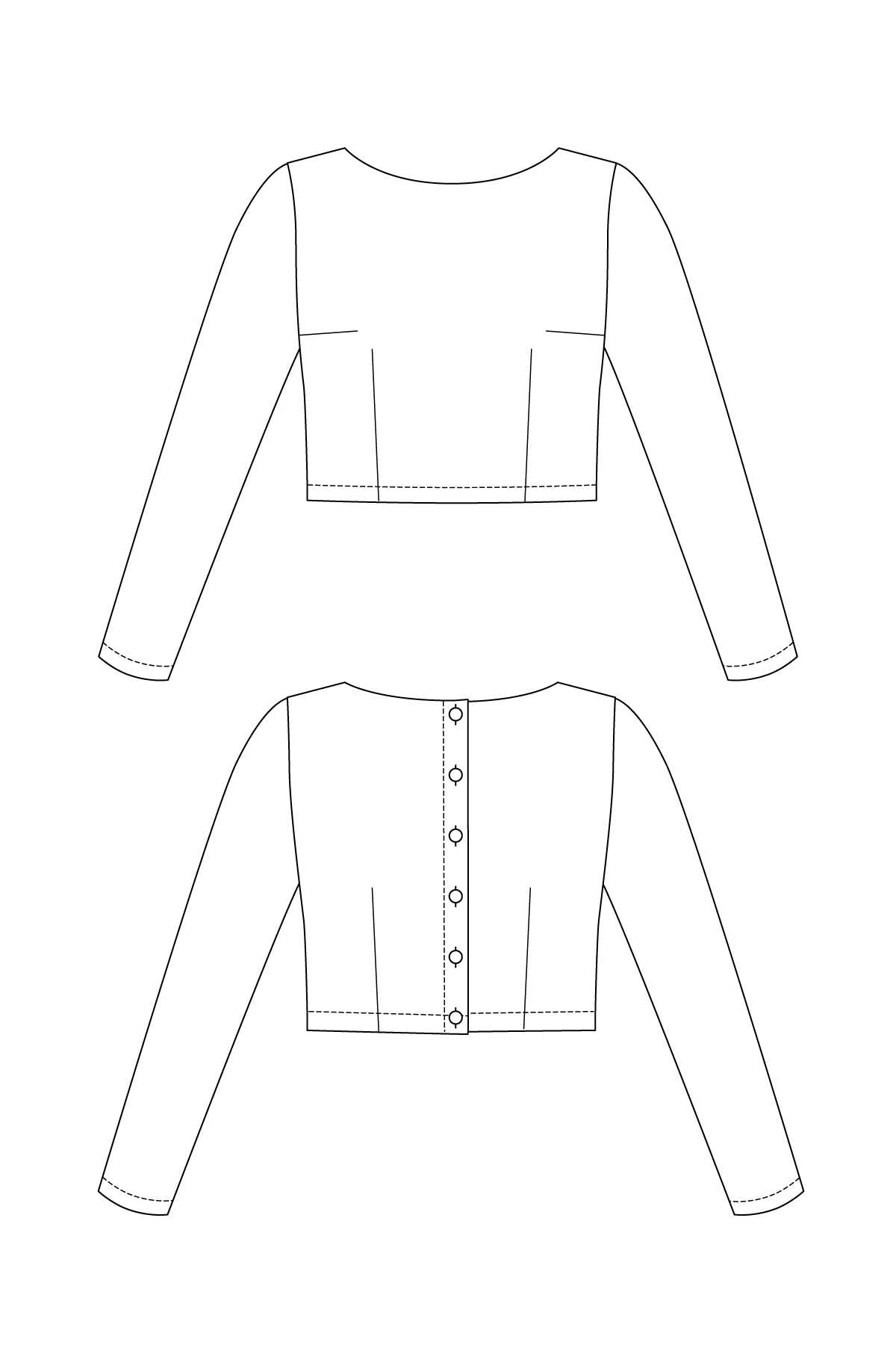 PDF Sewing Pattern | Kanerva Button-Back Tee | Named Clothing