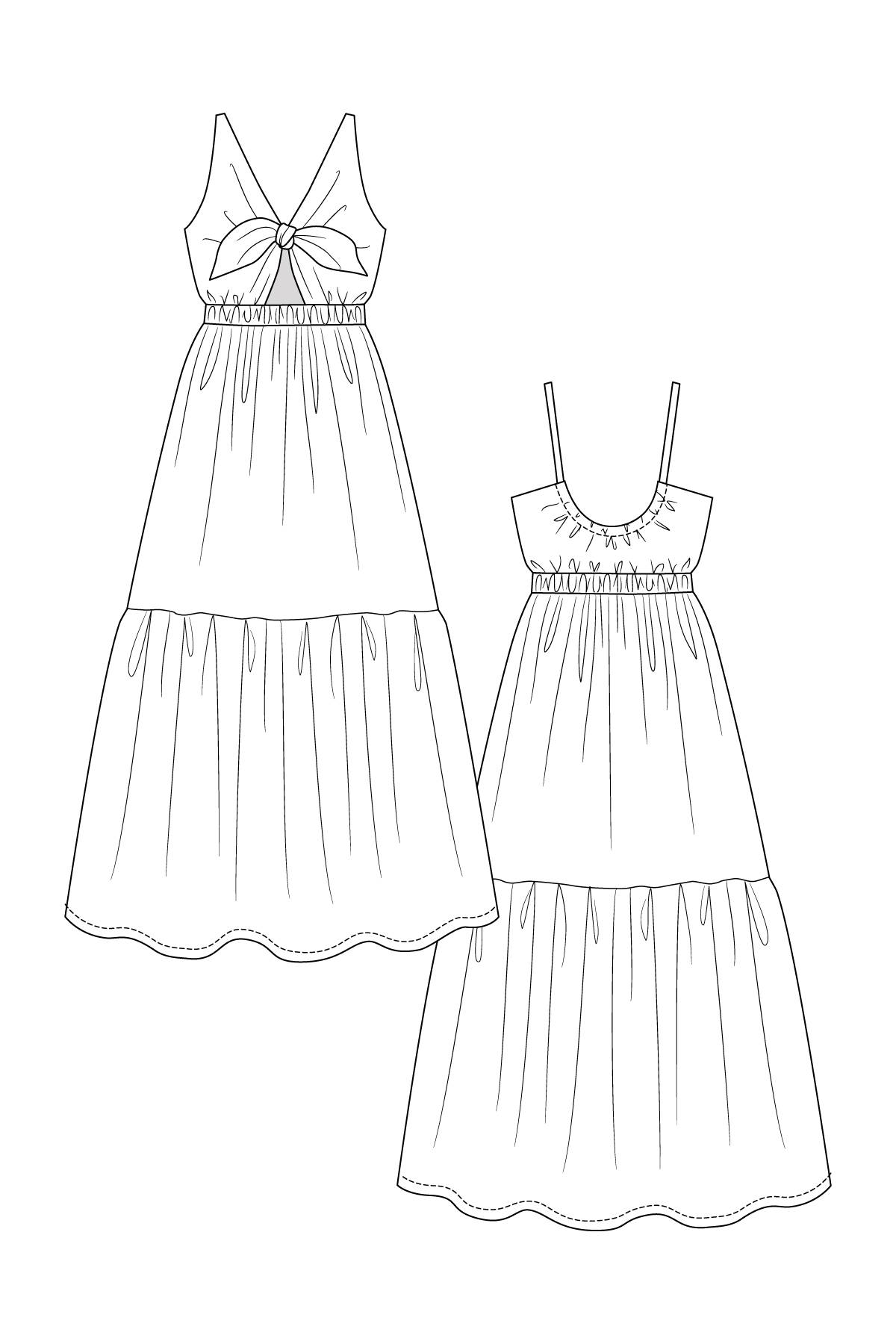 PDF Sewing Pattern | Kerttu knot dress &amp; skirt | Named Clothing