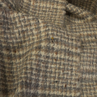 Wool | Yarn Dyed | Large Check in Beige, Gray & Natural