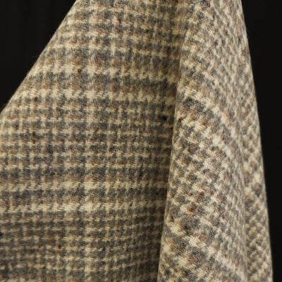 Wool | Yarn Dyed | Large Check in Beige, Gray & Natural