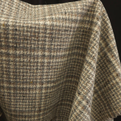 Wool | Yarn Dyed | Large Check in Beige, Gray & Natural