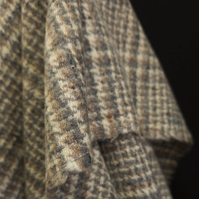 Wool | Yarn Dyed | Large Check in Beige, Gray & Natural