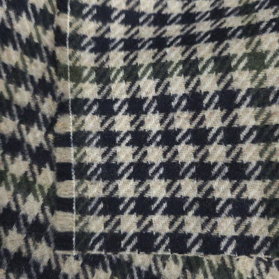 Wool Blend | Houndstooth | Navy & Green
