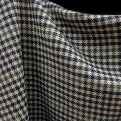 Wool Blend | Houndstooth | Navy & Green