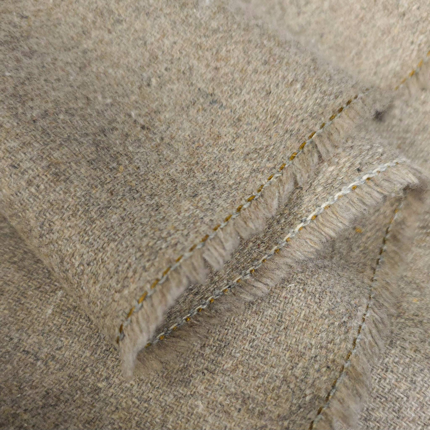 Wool Blend | Mini Chevron | Soft Beige & Gray