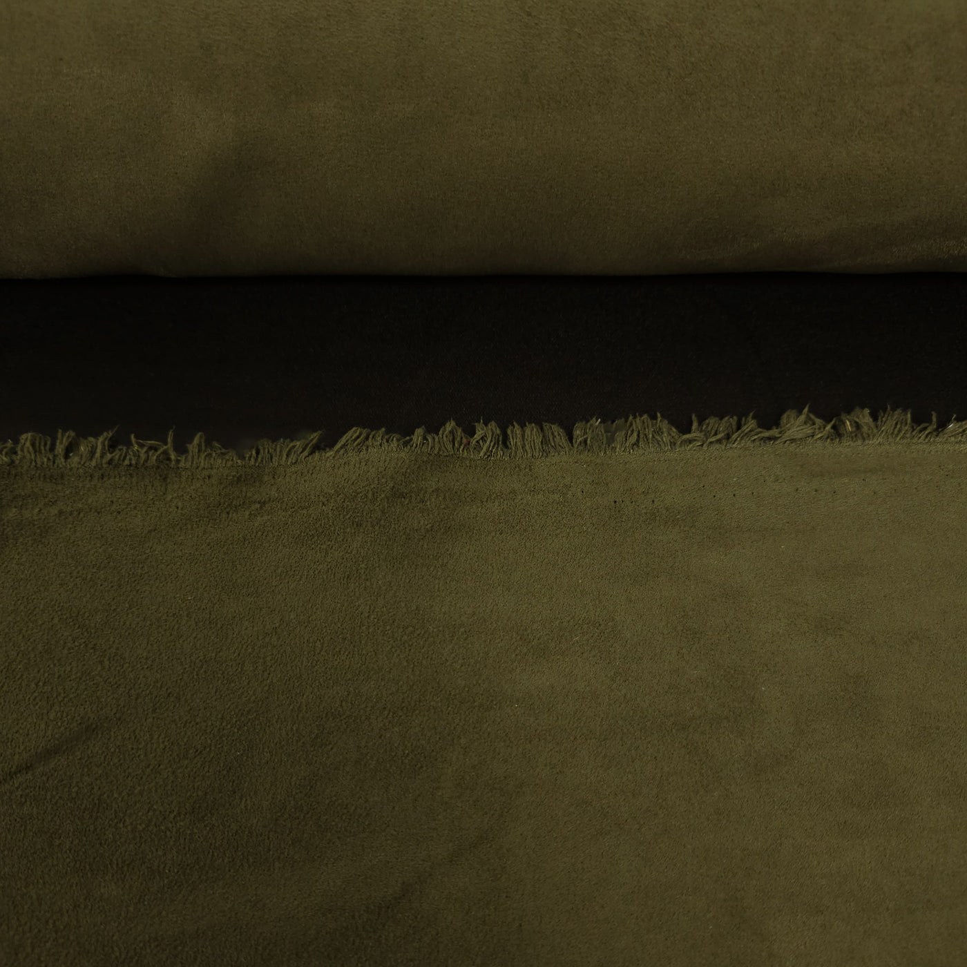 Lined Faux Suede | Olive | 1 Meter | END OF ROLL