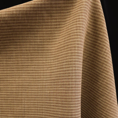 Midweight Linen | Mini Check Pattern | Chestnut Breeze