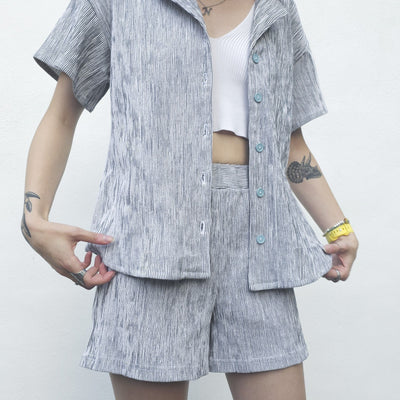 crumple cotton stripe 