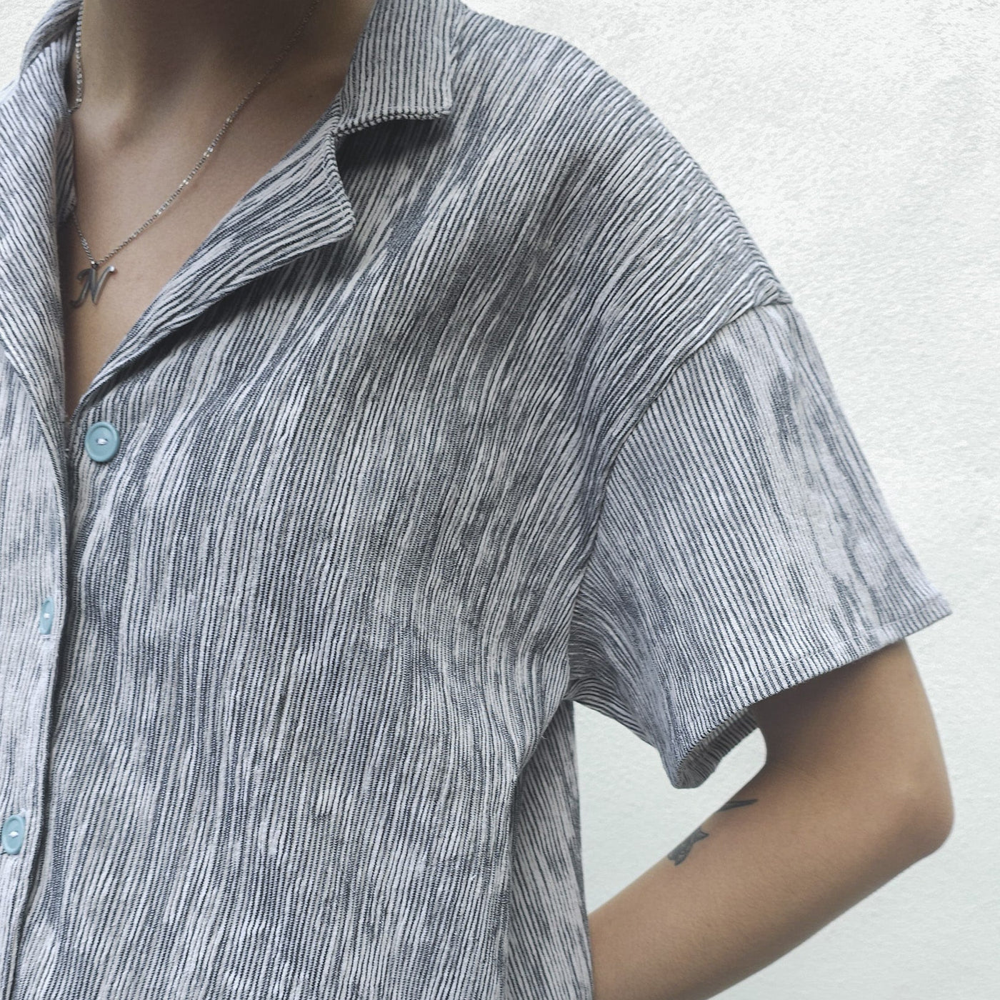 crumple cotton stripe 