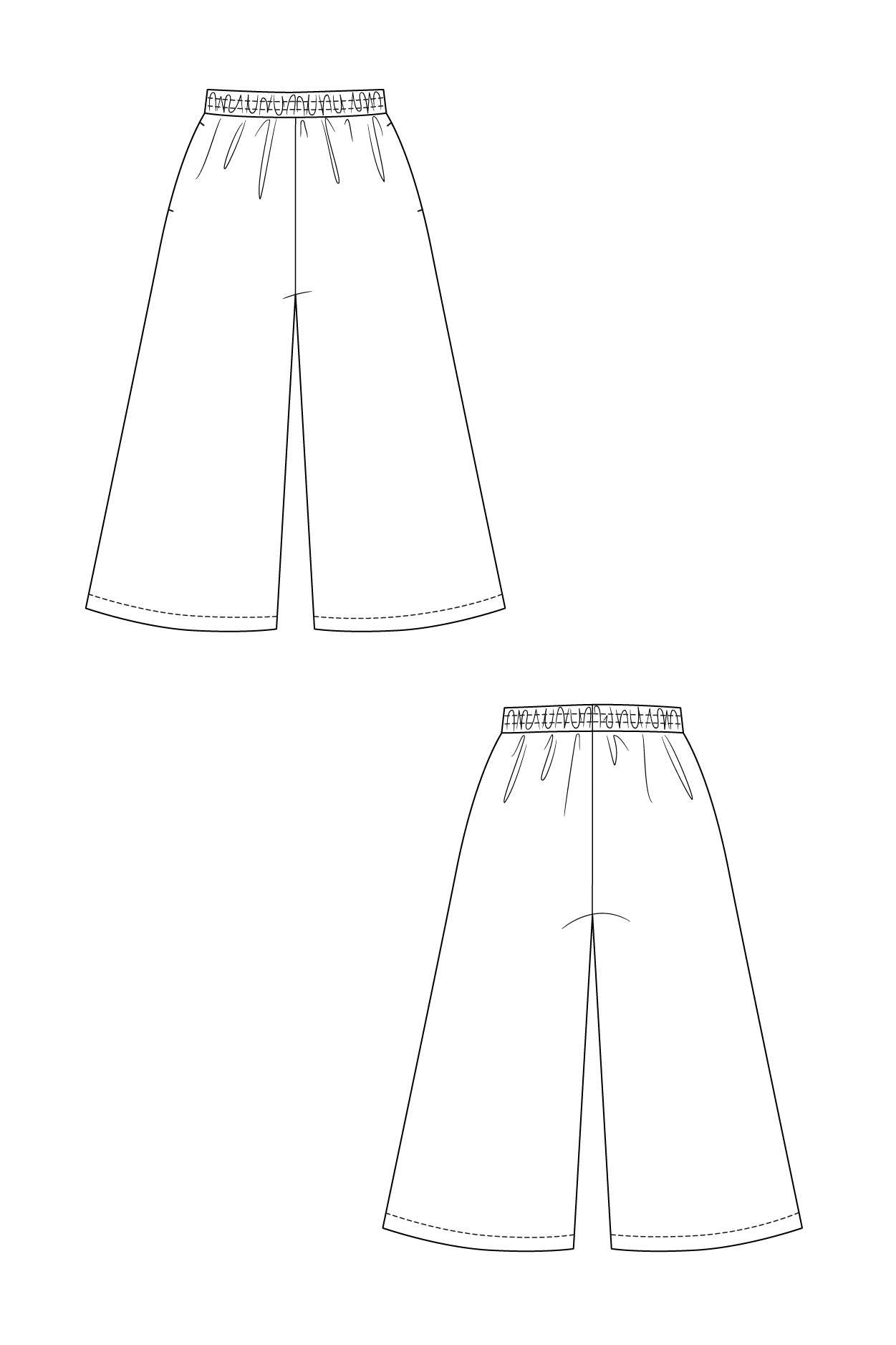 PDF Sewing Pattern | Ninni Elastic Waist Culottes | Named Clothing
