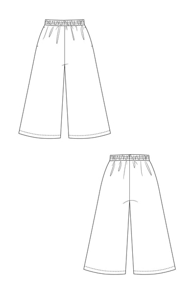 PDF Sewing Pattern | Ninni Elastic Waist Culottes | Named Clothing