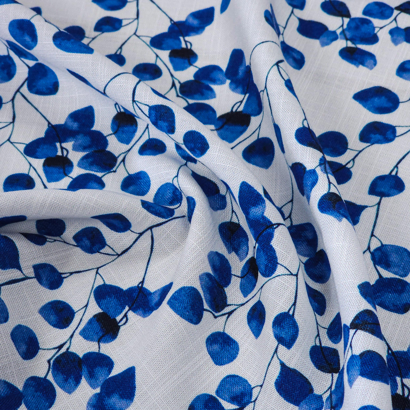 Rayon Slub | Blue Leafs