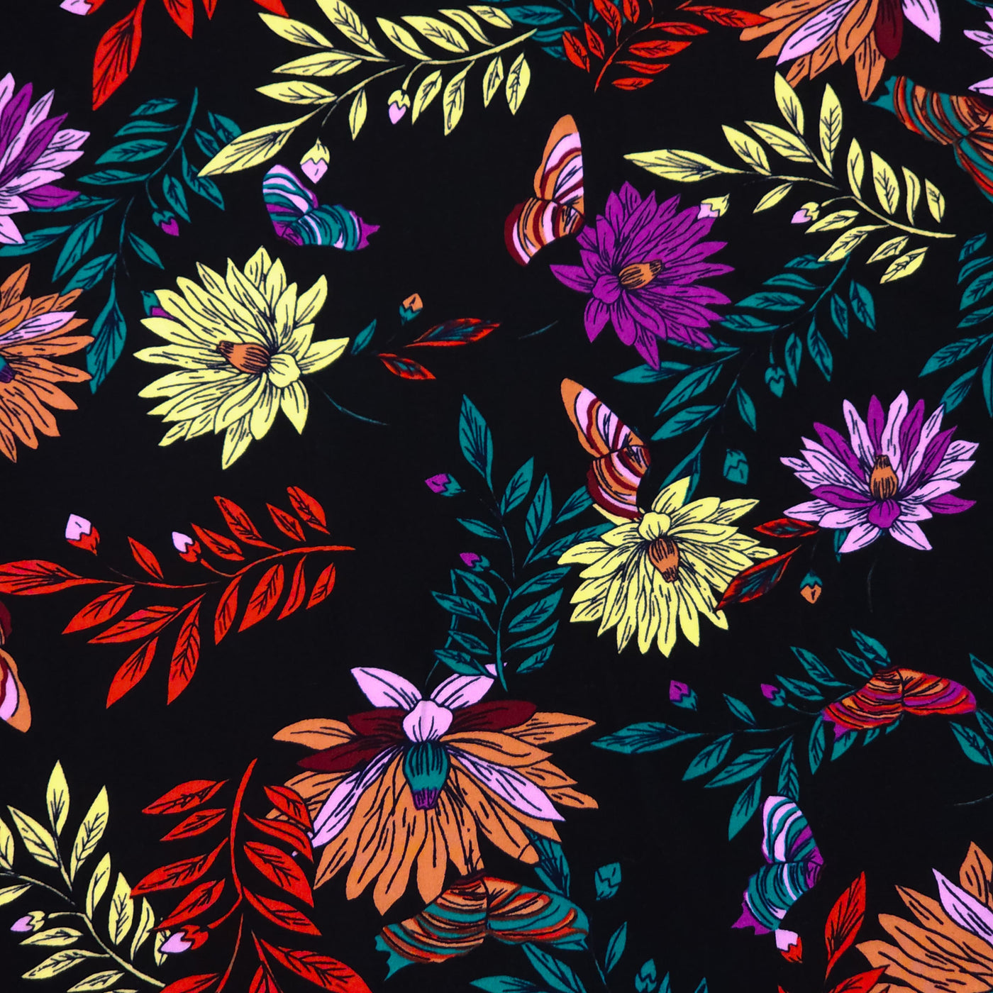 Rayon Challis | Colorful Flowers