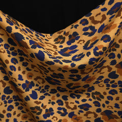 Leopard Print Viscose Fabric | Brown & Blue