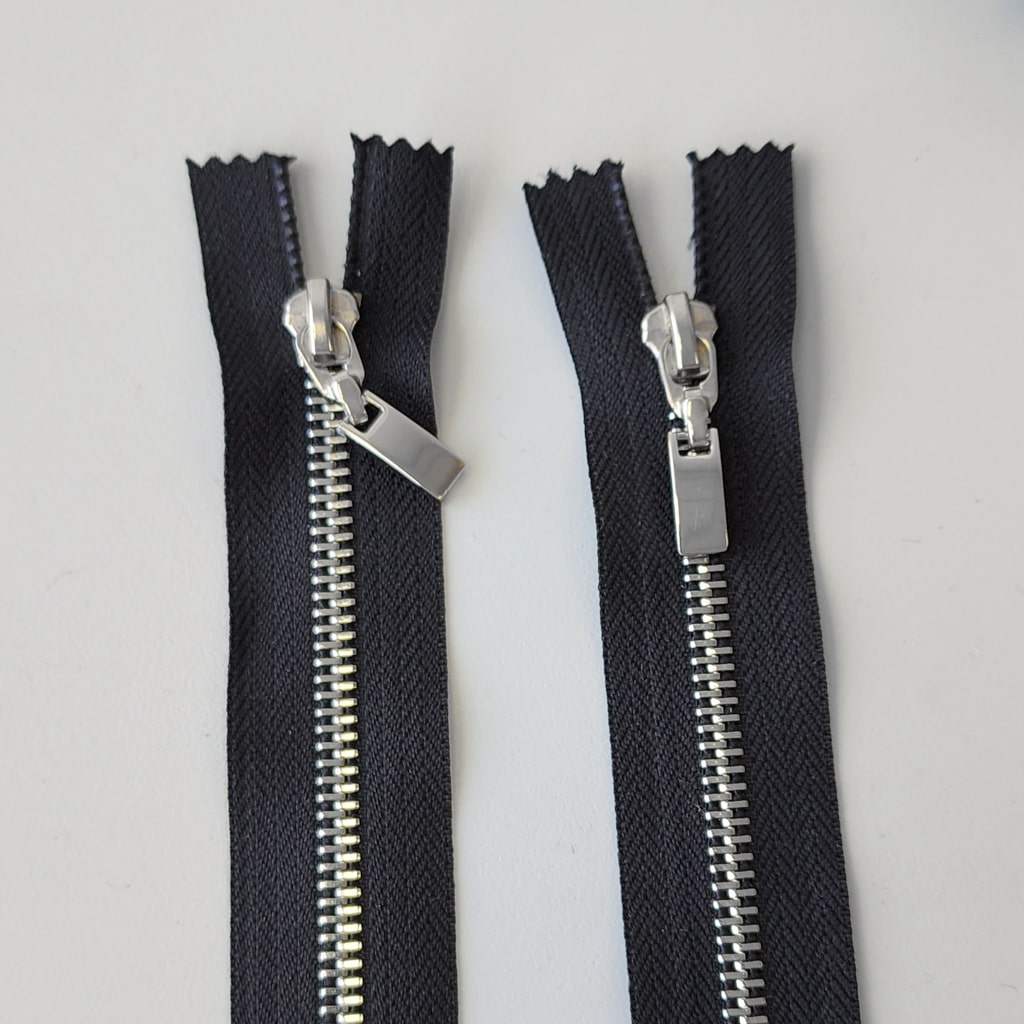 KKF | Closed End Nickel Zipper | 7" / 18 cm | Black