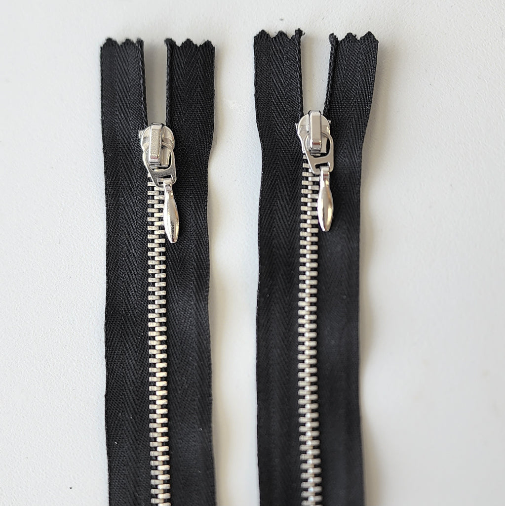KKF | Closed End Nickel Zipper #3 | 7" / 18 cm | Black