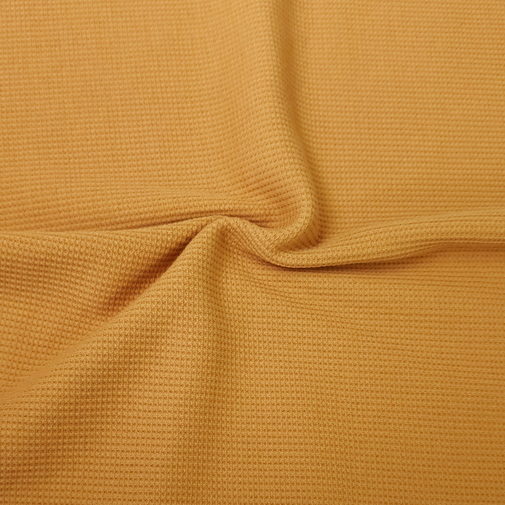 Organic Waffle Jersey Fabric - Yellow