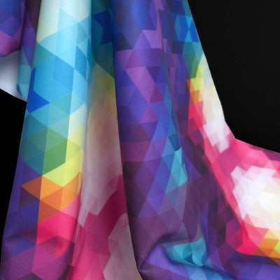 Pul | Waterproof Fabric | Rainbow Geometric Triangles