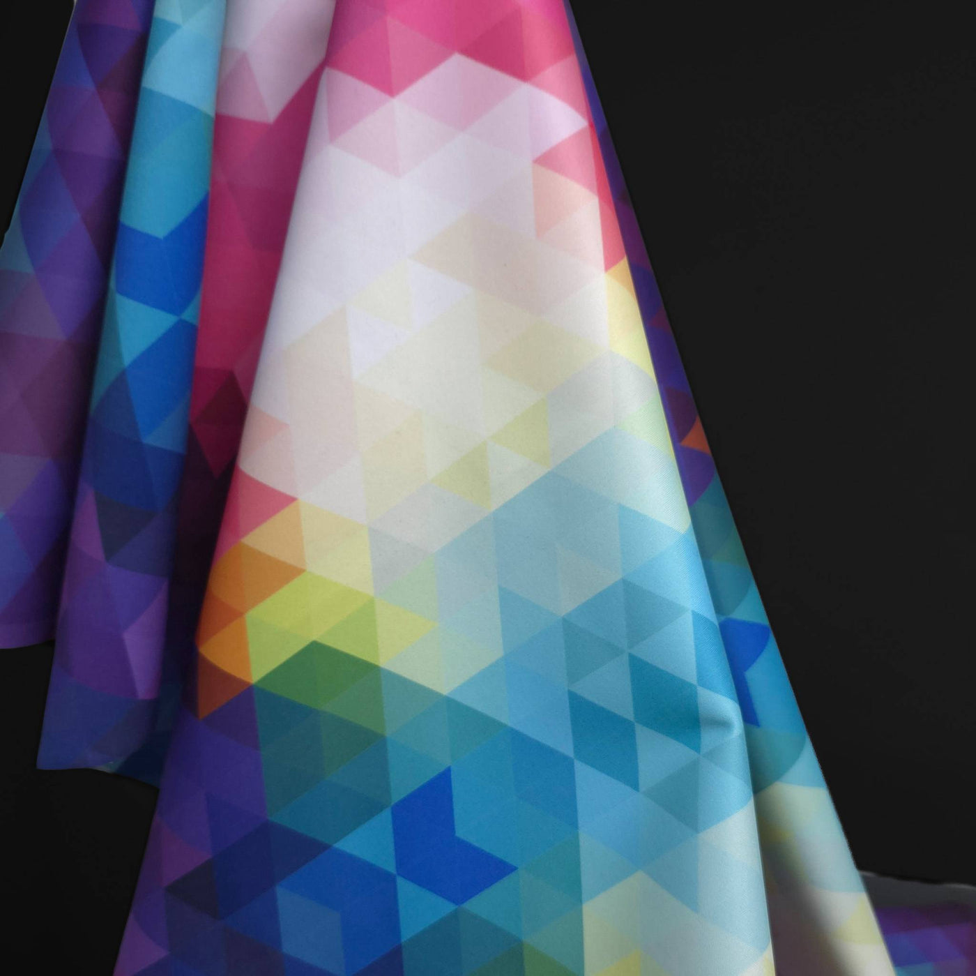 Pul | Waterproof Fabric | Rainbow Geometric Triangles