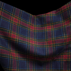 Premium Cotton Flannel Fabric | Navy Tartan Plaid