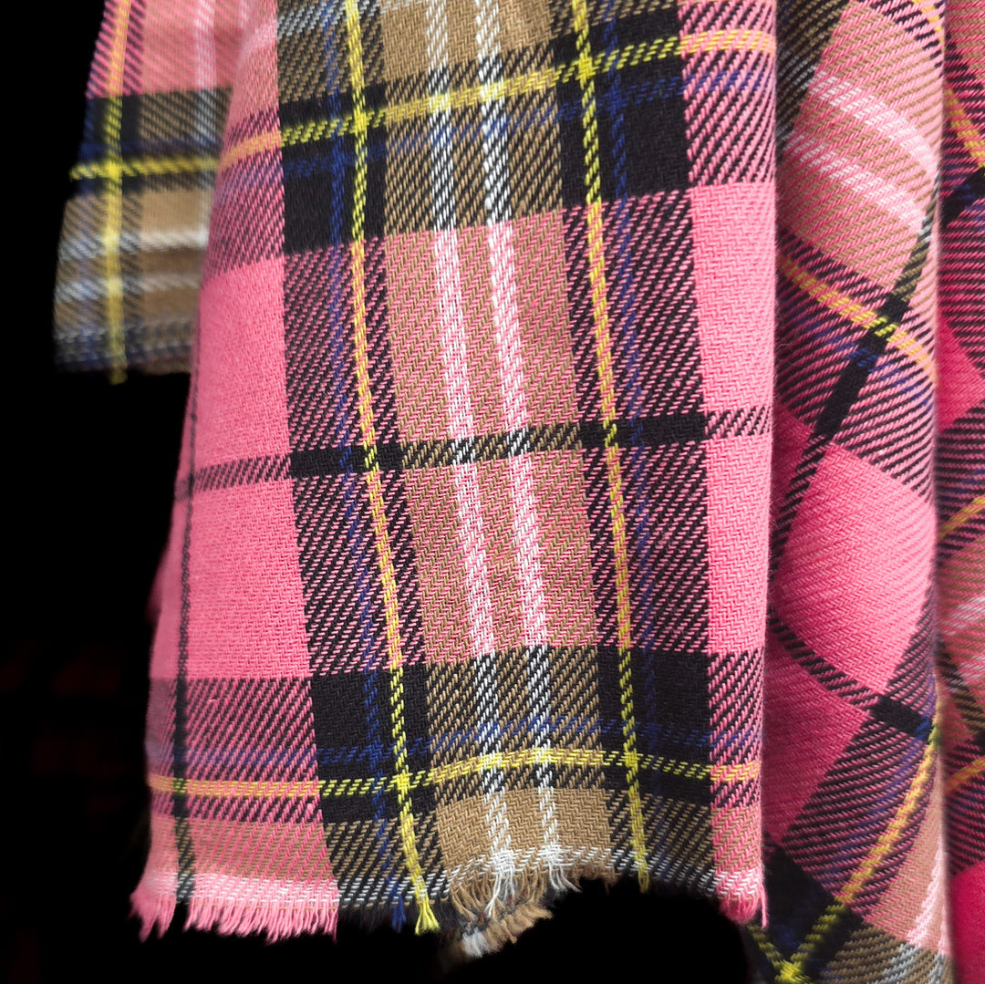 Pink Plaid Cotton Flannel Fabric | Yarn-Dyed