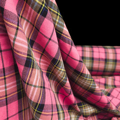 Premium Cotton Flannel Fabric | Pink Tartan Plaid