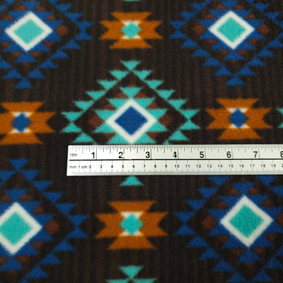 Polar Fleece | Aztec | Blue, Turquoise & Caramel