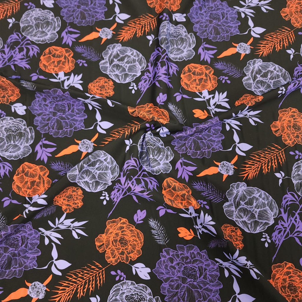 Swimsuit Fabric - Printed Flowers
