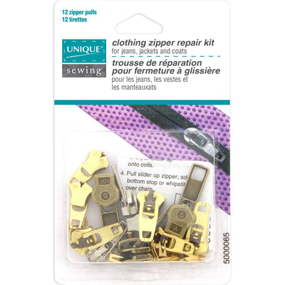 UNIQUE | Clothing Zipper Repair Kit | 12 zipper pulls