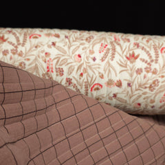 Reversible Quilted Double Gauze Cotton | Jaya & Jacques | Ecru & Chestnut