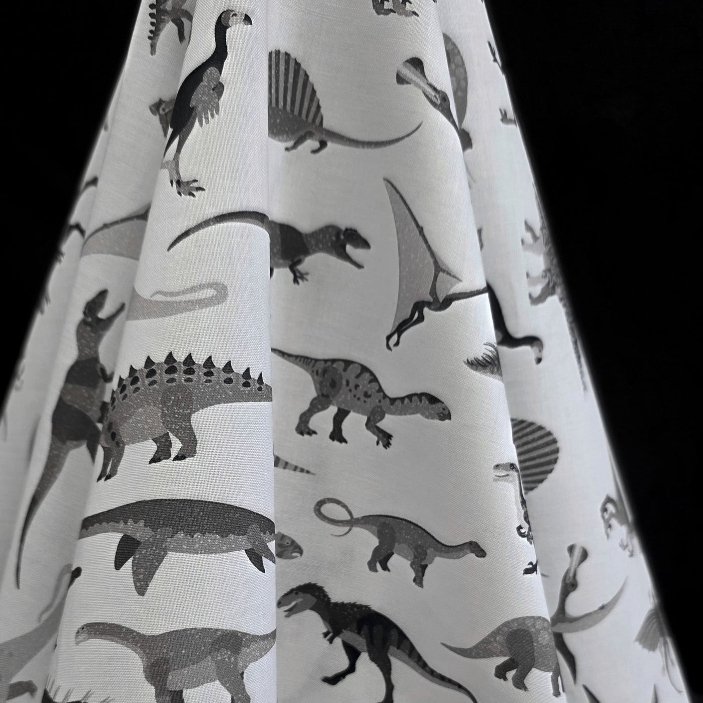 100% Cotton | Alphabetosaurus | Grey | Robert Kaufman