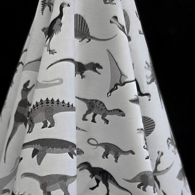 100% Cotton | Alphabetosaurus | Grey | Robert Kaufman