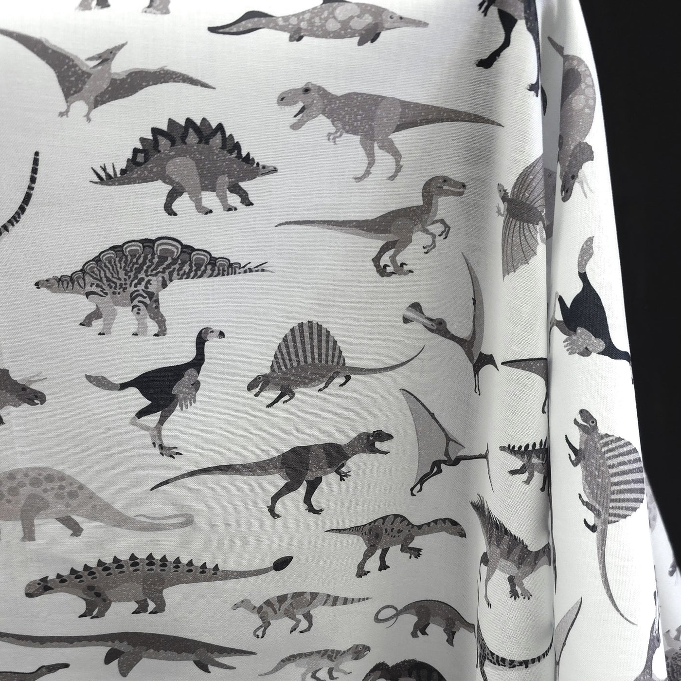 100% Cotton | Alphabetosaurus | Grey | Robert Kaufman