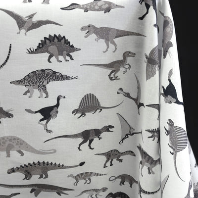 100% Cotton | Alphabetosaurus | Grey | Robert Kaufman
