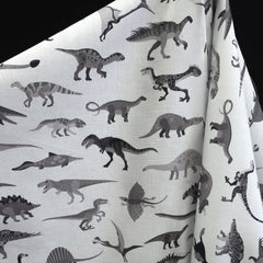 100% Cotton | Alphabetosaurus | Grey | Robert Kaufman