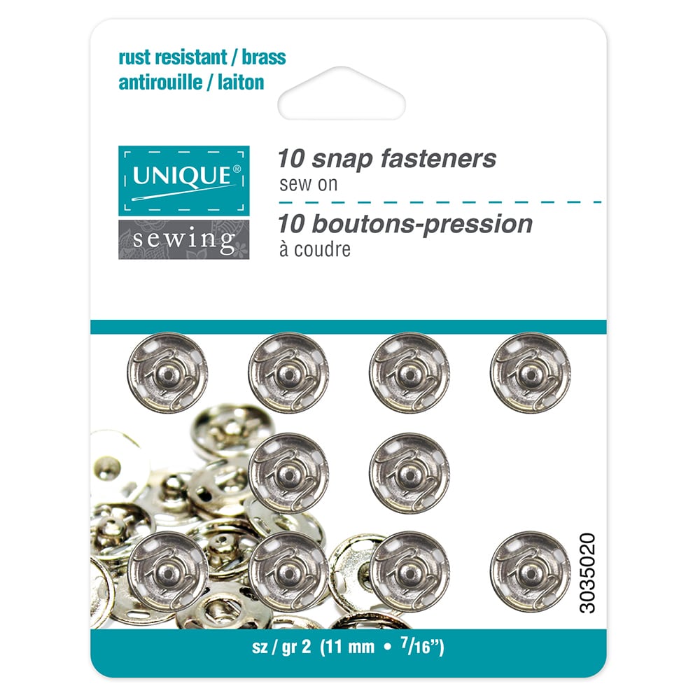 UNIQUE |  Snap Fasteners |  Size 2 / 11mm (3⁄8″) | 10 sets