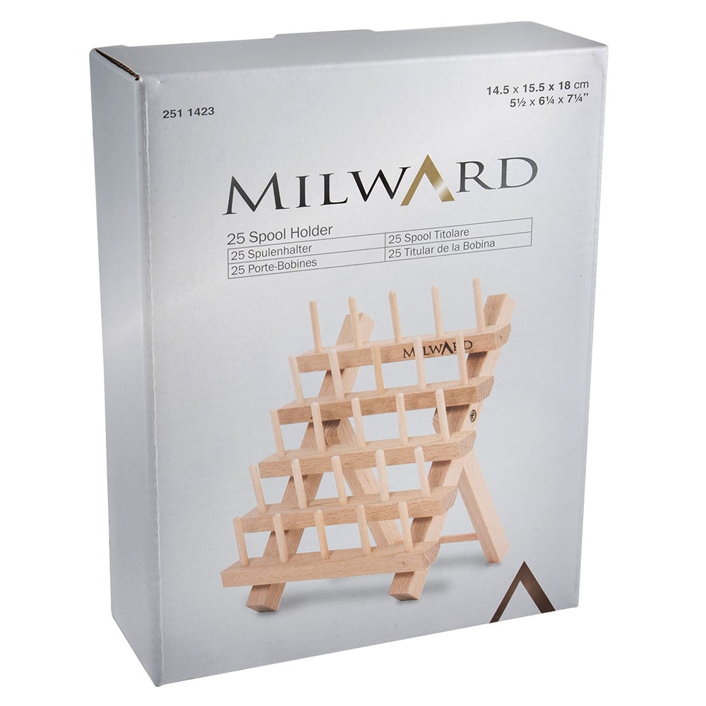 Milward | 25 Spool Wooden Thread Stand  | Beech Wood