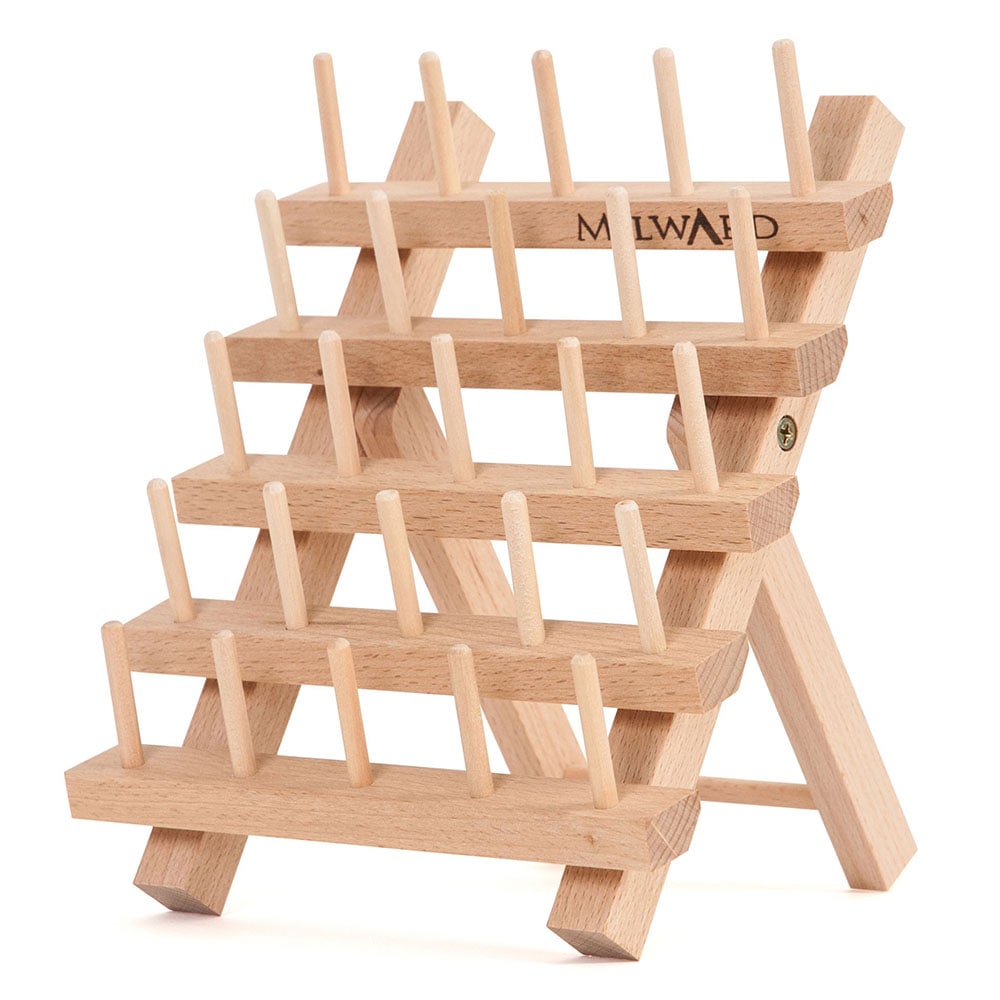 Milward | 25 Spool Wooden Thread Stand  | Beech Wood